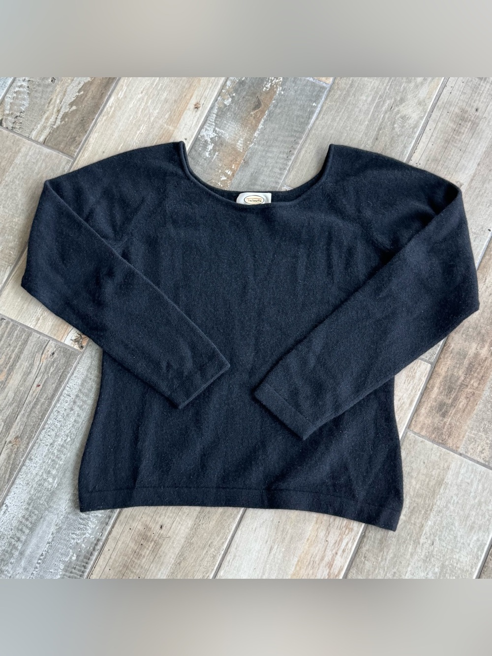 Talbots Black Cashmere Women's Scoop Neck Sweater Small